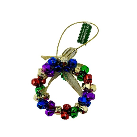 Vintage Christmas Ornaments - Dept. 56 1997 Ceramic House & Jingle Bell Wreath - Picture 9 of 10